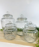 S/4 Vintage Anchor Hocking Storage Jars