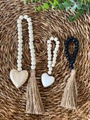 Natural Beads with Wooden Heart
