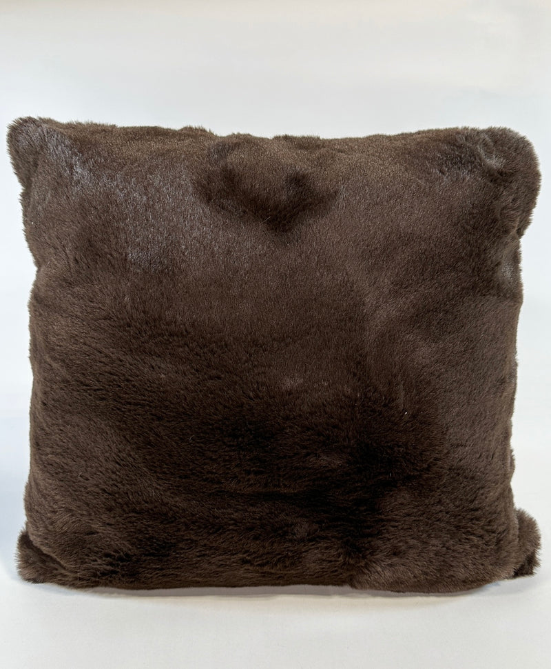 Faux Fur Pillow -Brown Rabbit