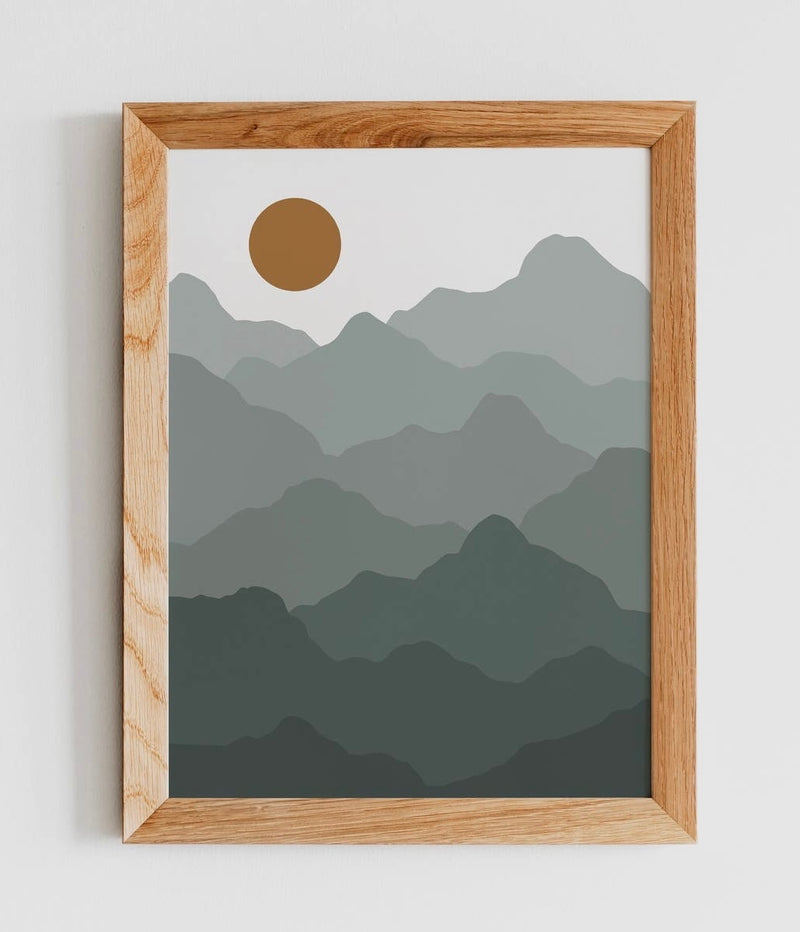 Boho Mountain Sunset Art Print