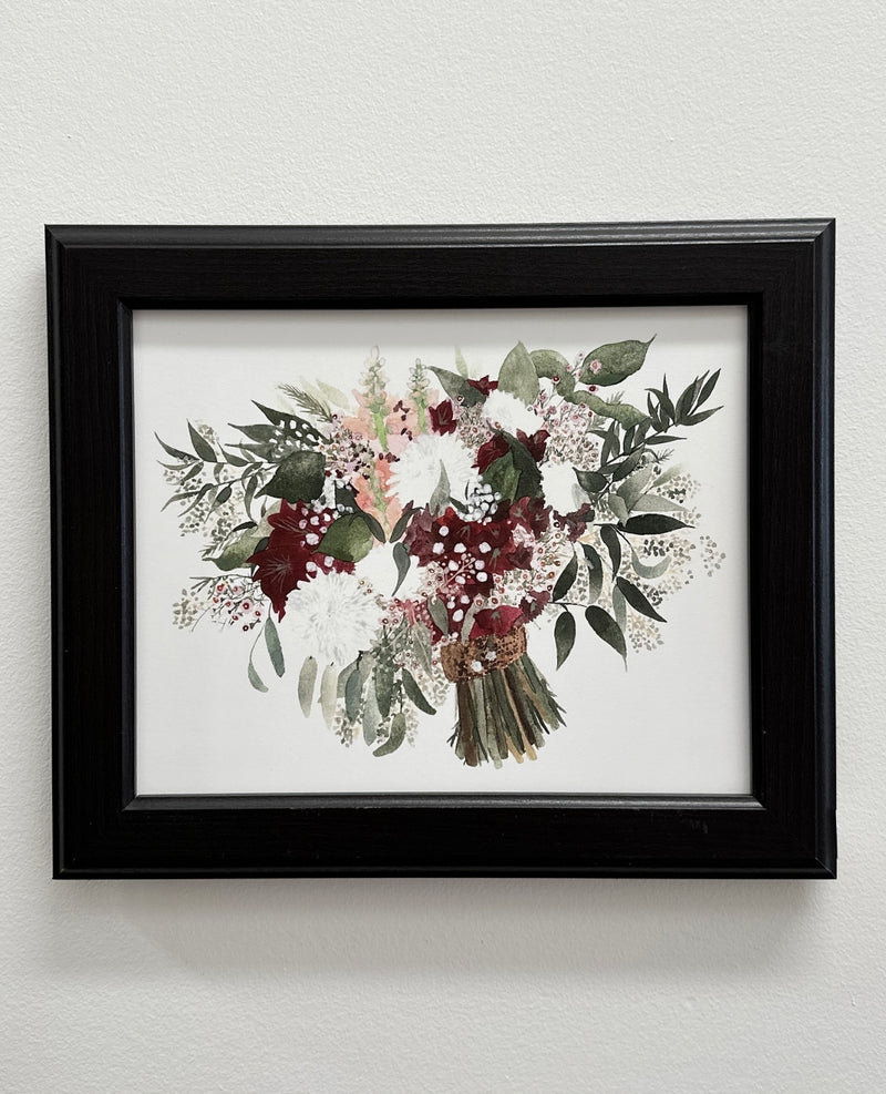 KA Framed Red Bouquet Art Print