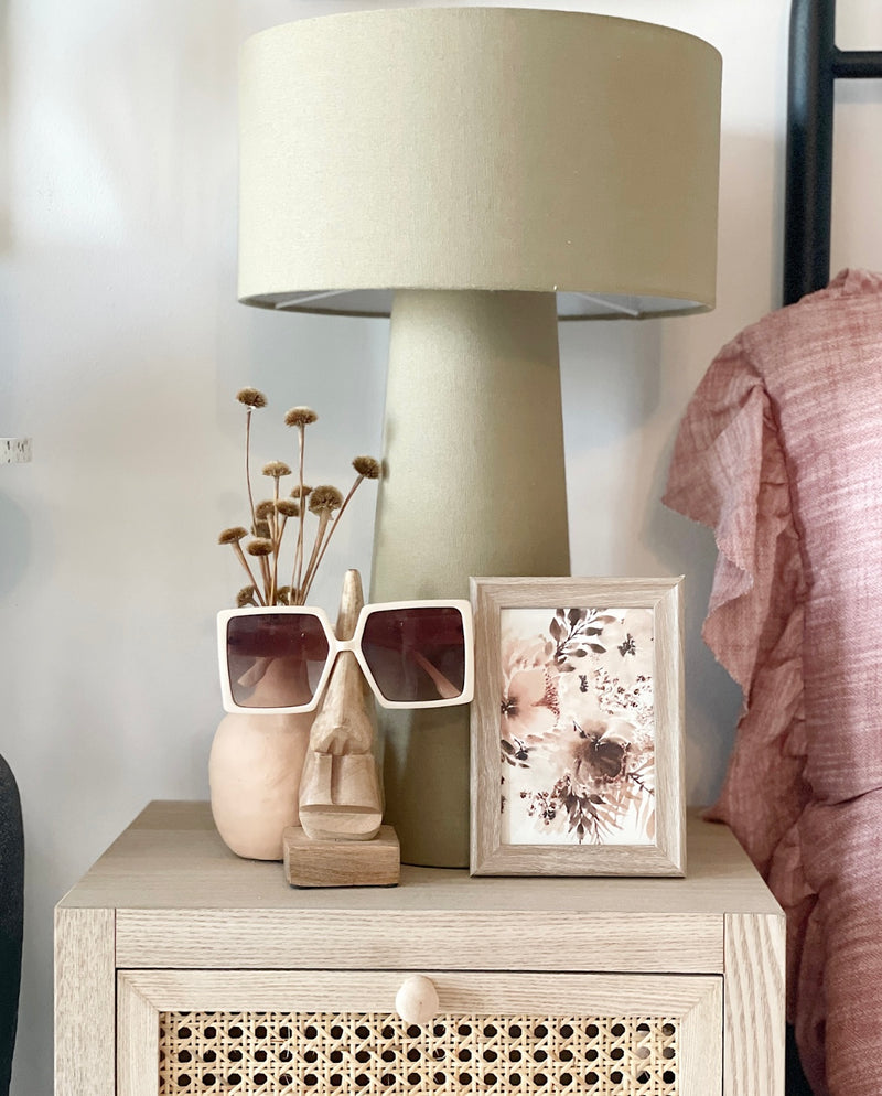 Olive Linen Table Lamp