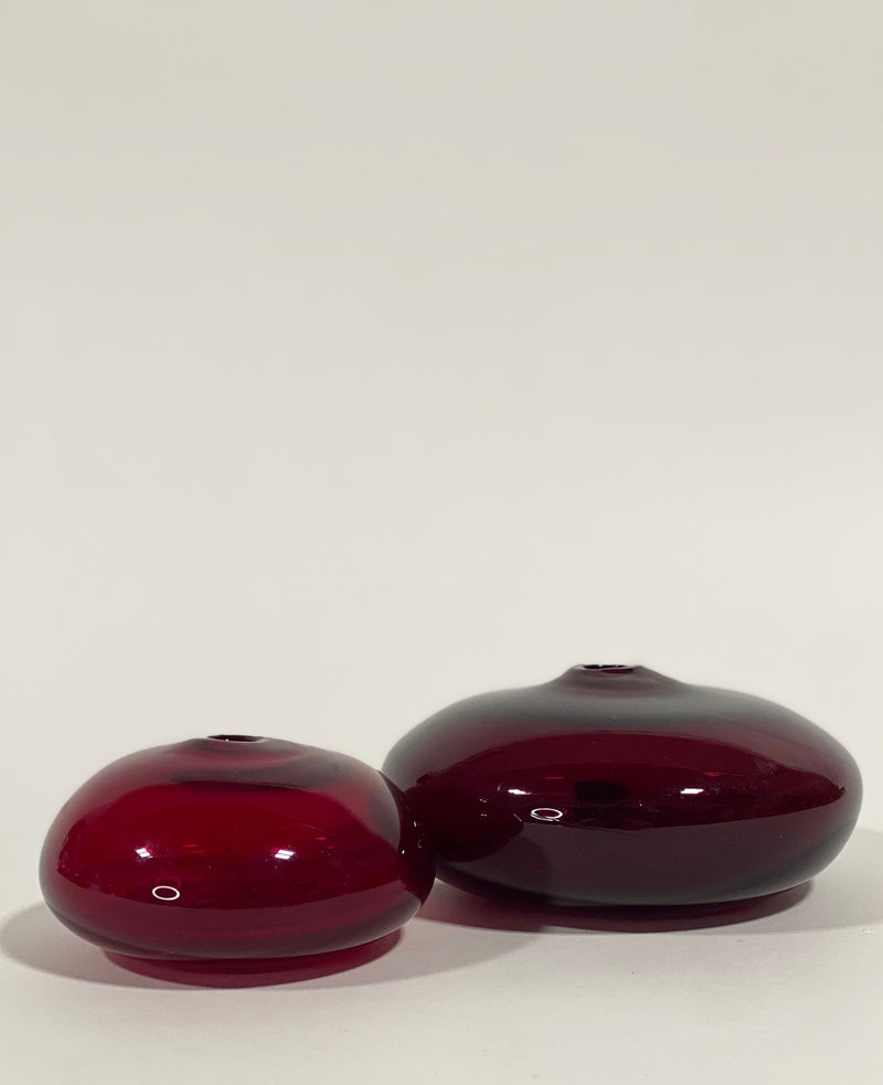 Ruby Red Low Vases