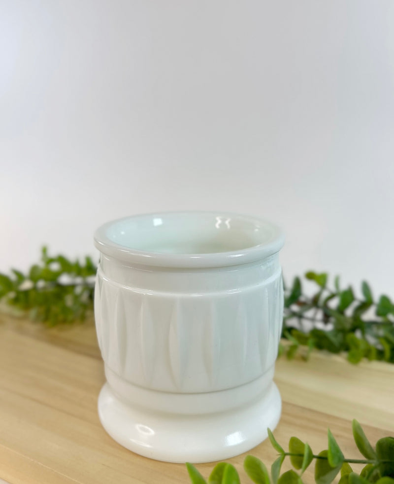 Milk Glass Plant Pot