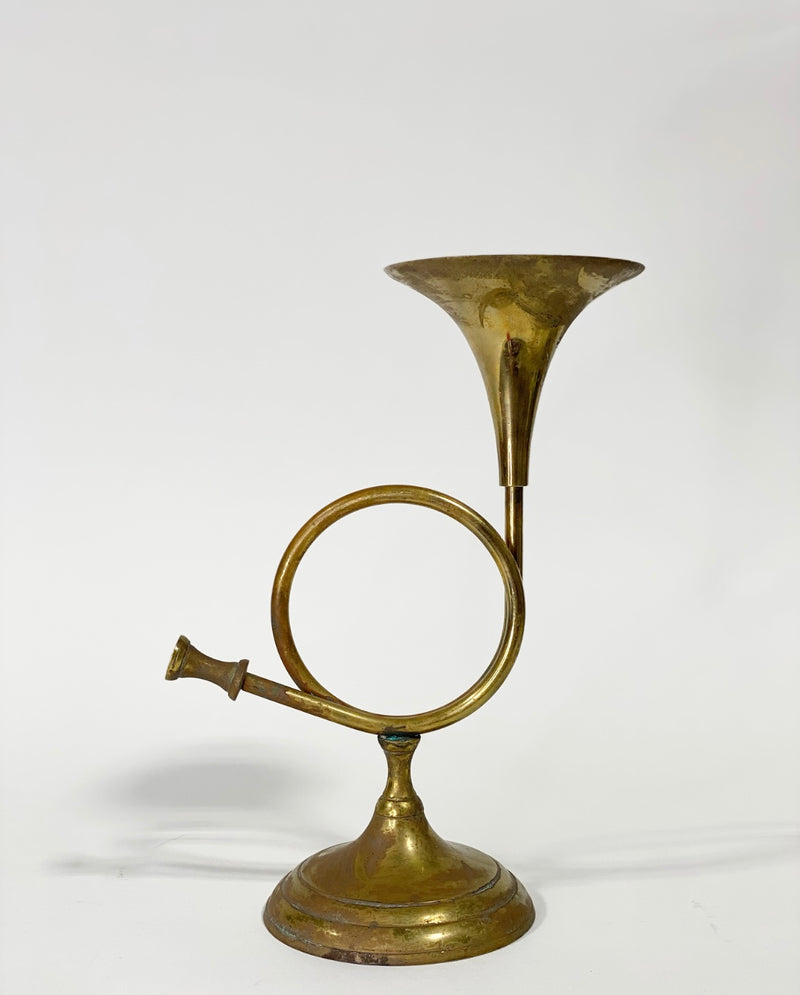 Brass Trumpet Candle Holder