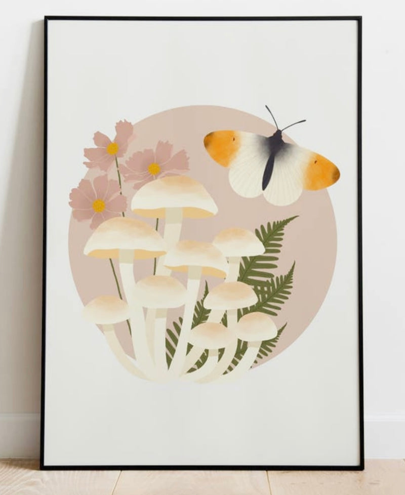 Mushroom Moth Art Print