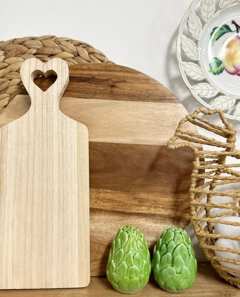 Natural Heart Serving Board -Rectangle