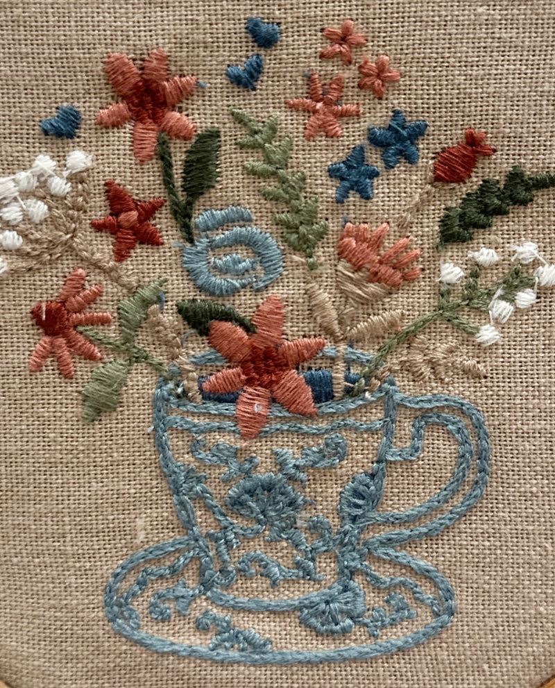 Teacup Embroidery Hoop Art