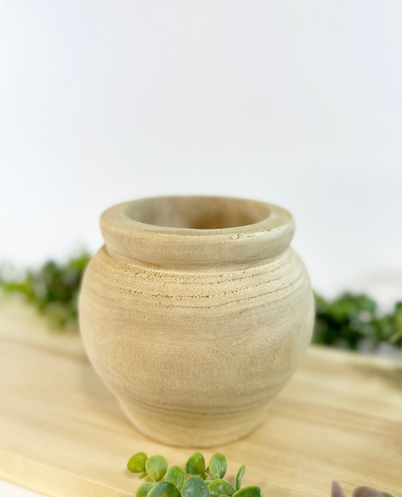 Huber Wooden Vase -Natural