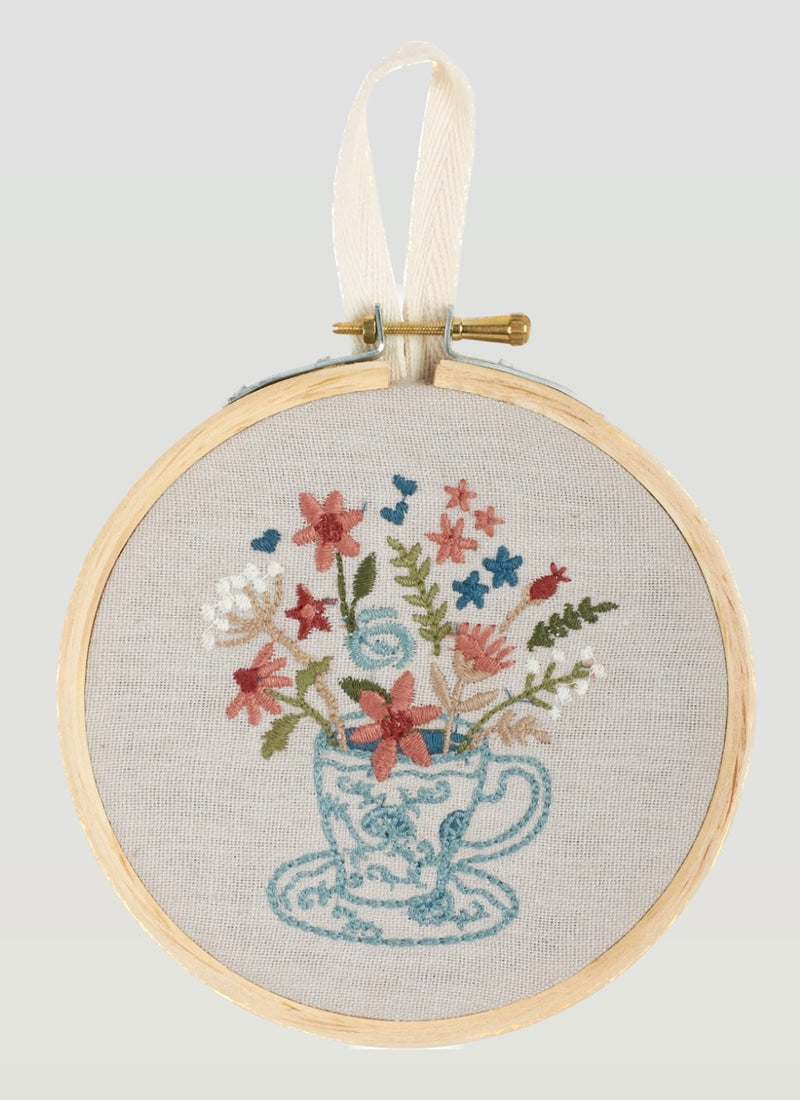 Teacup Embroidery Hoop Art