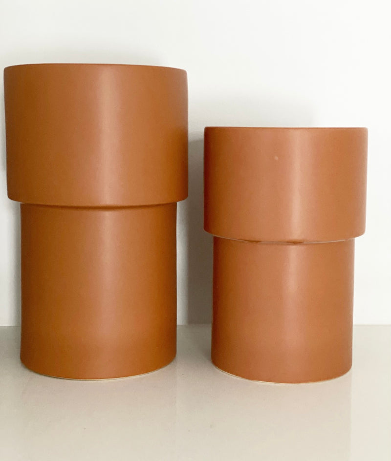 Vermillion Cylinder Pot