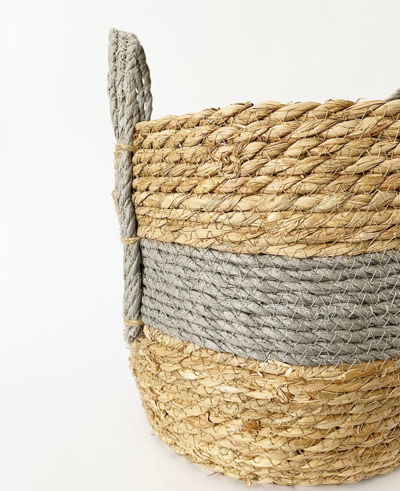 S/3 Striped Natural Baskets