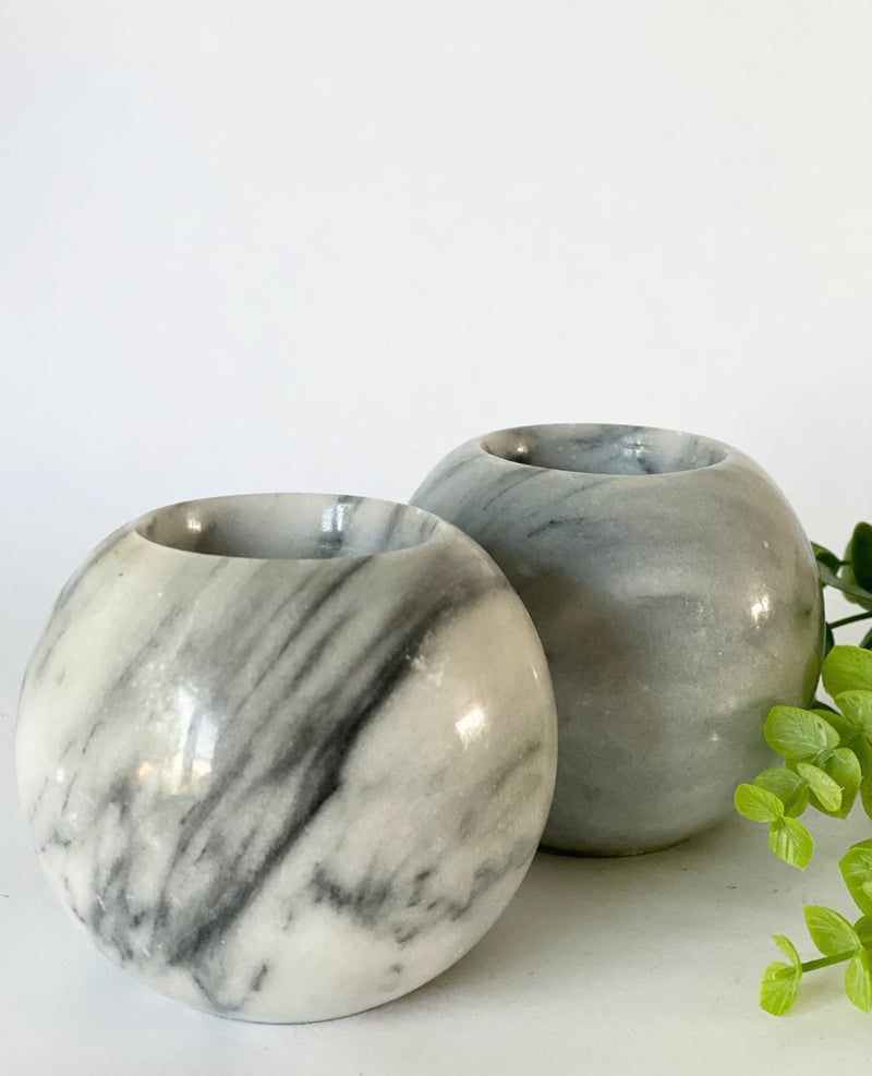 S/2 Marble Candle Holders