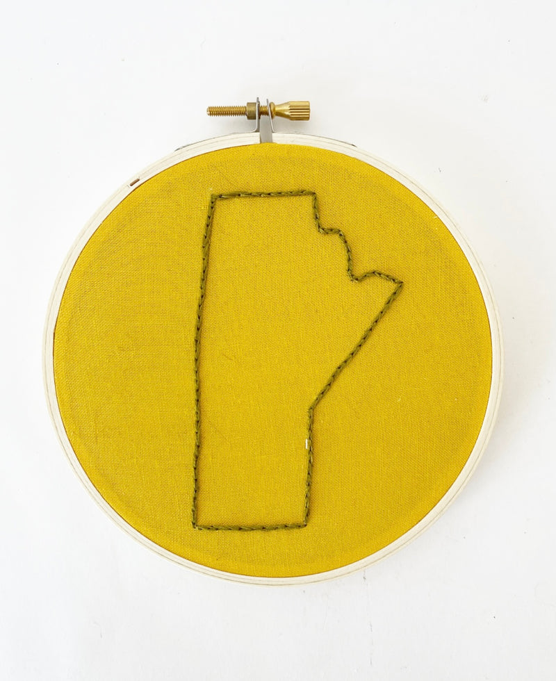 Manitoba Outline Embroidery Hoop