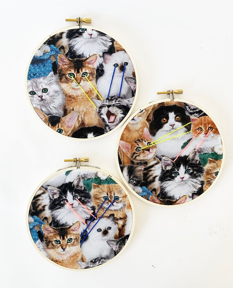 Laser Cats Embroidery Hoop