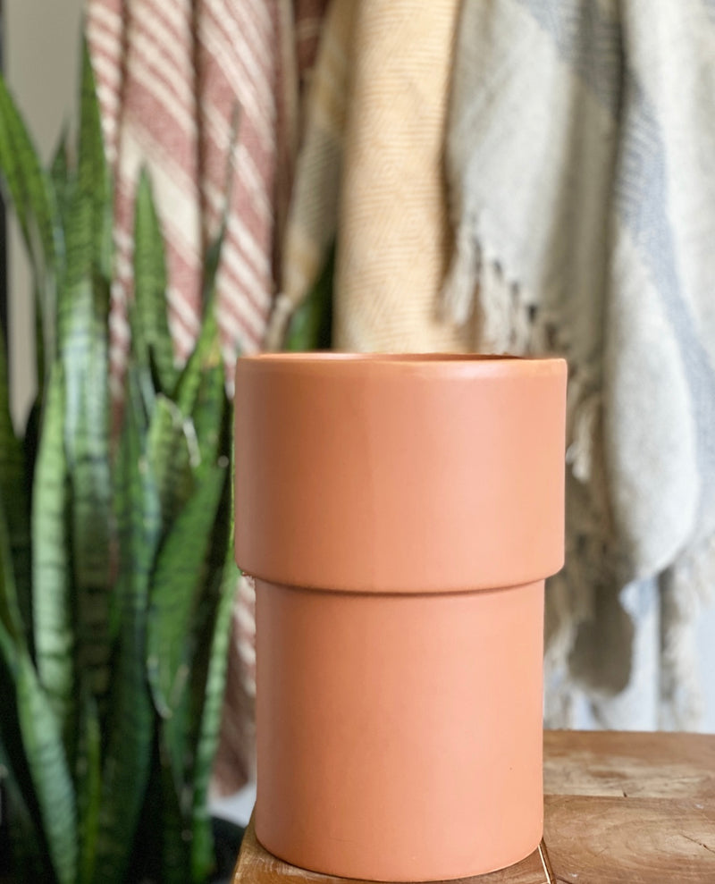 Vermillion Cylinder Pot