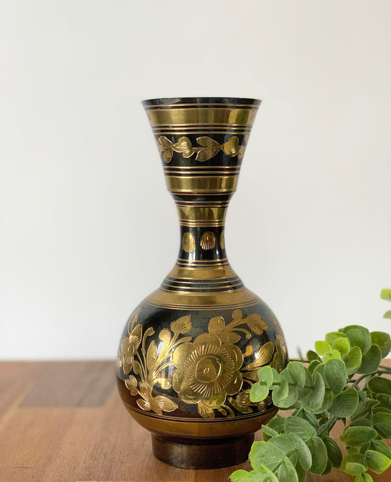 Etched Brass Vases