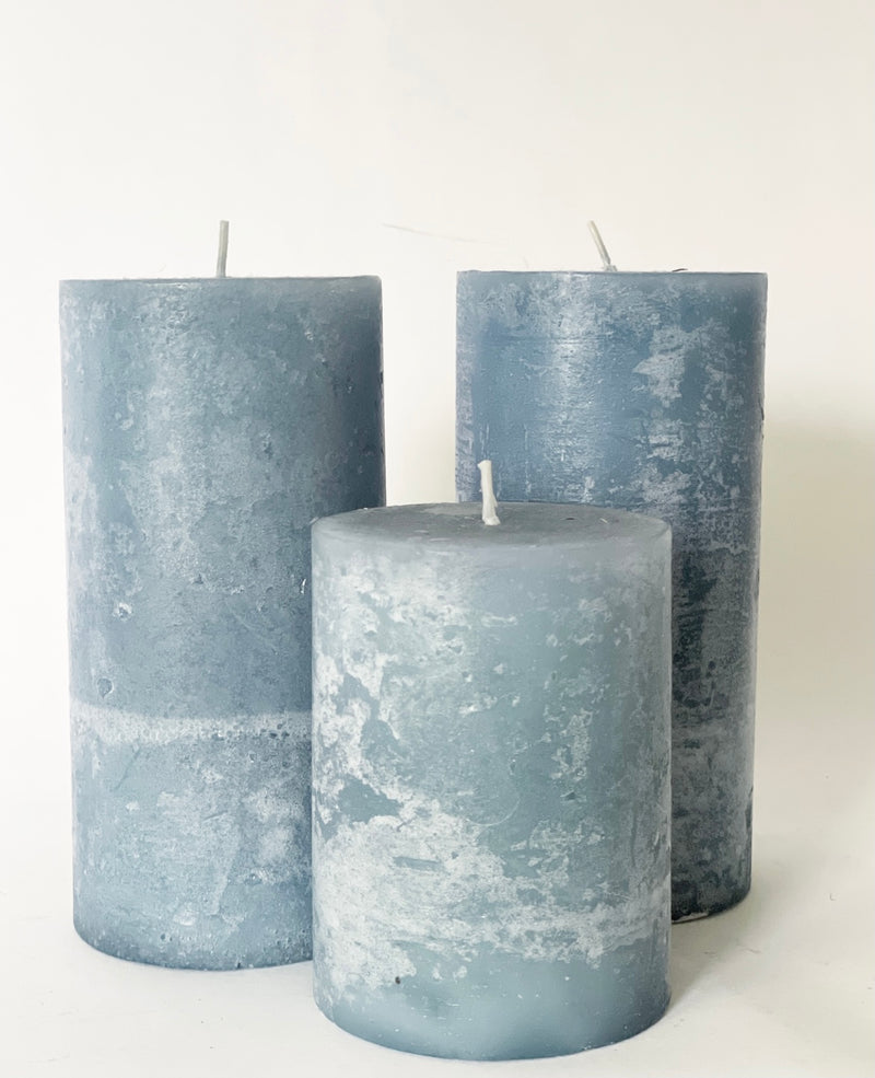 Blue Pillar Candles