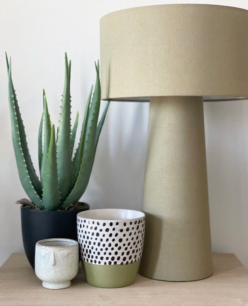 Olive Linen Table Lamp