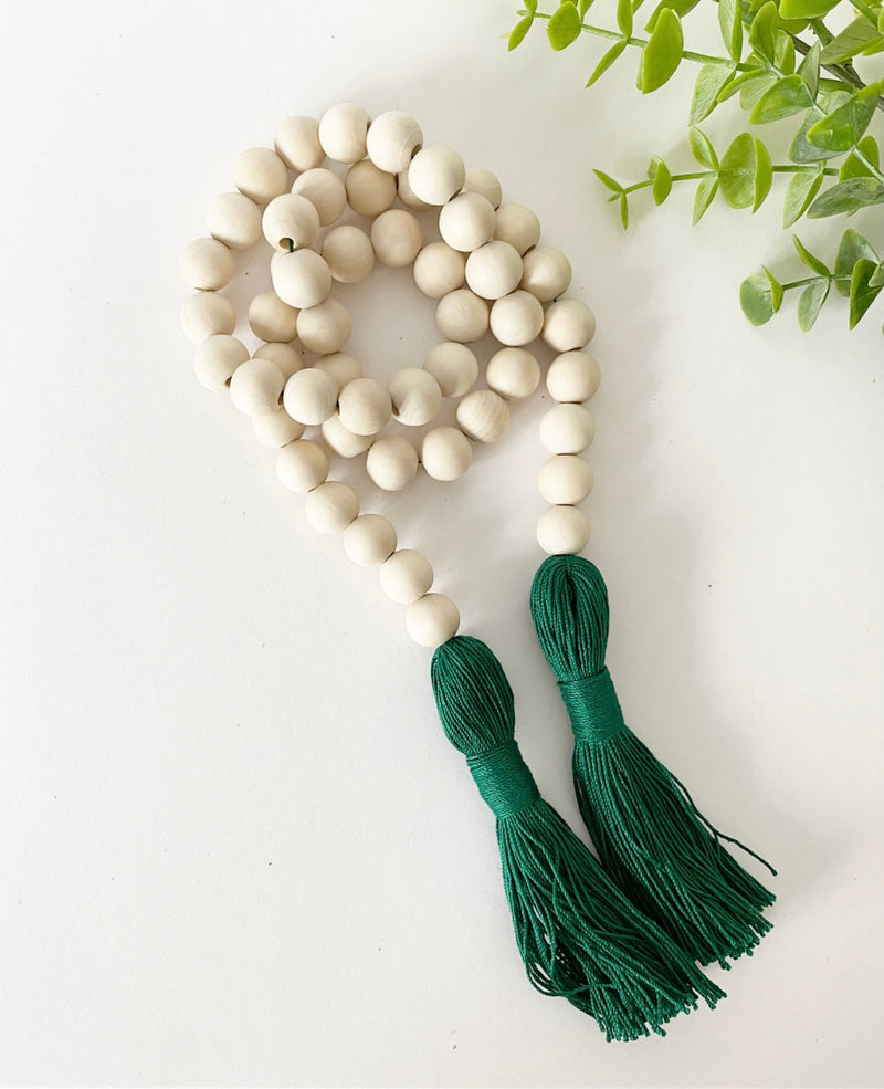 Beaded Garlands with Green Tassels
