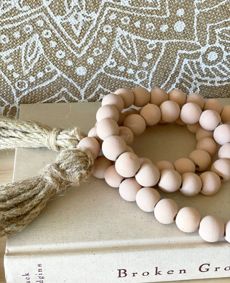 Mani Wooden Beads & Tassels -Blush