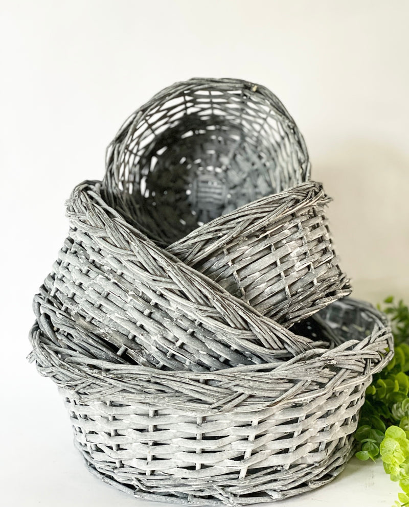 Grey Wall Basket Set of Four