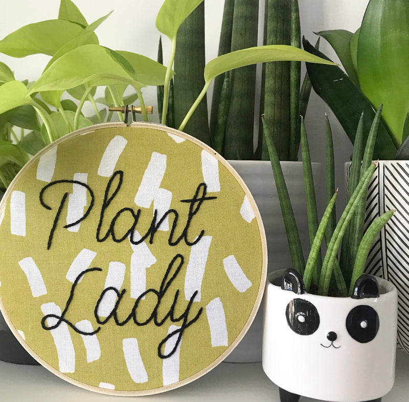 Plant Lady Embroidery Hoop