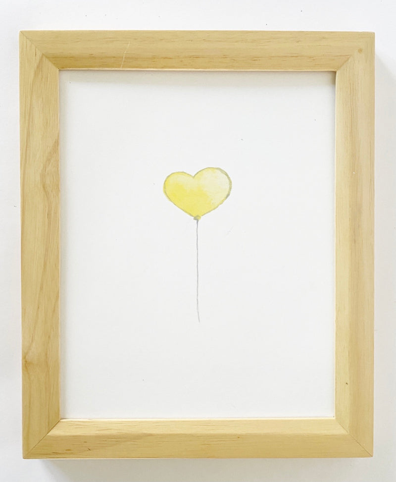 Yellow Heart Balloon Art Print