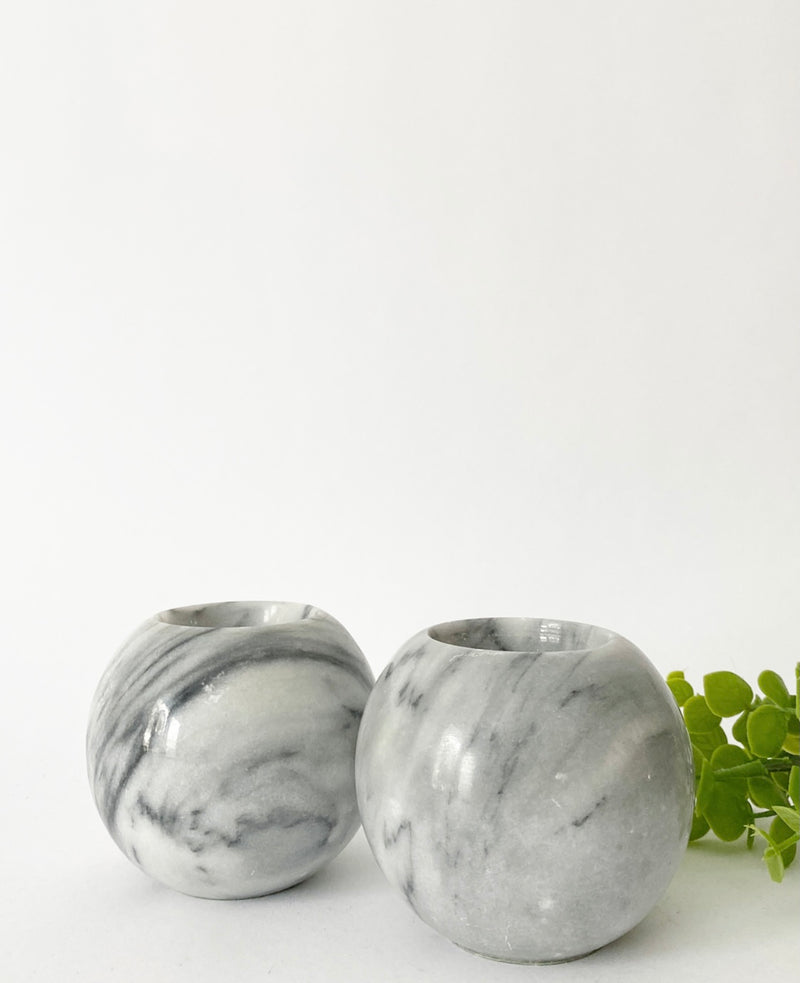 S/2 Marble Candle Holders