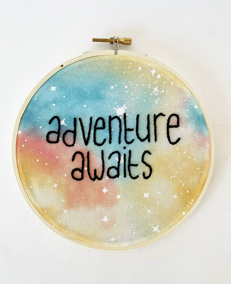 Adventure Awaits Embroidery Hoop