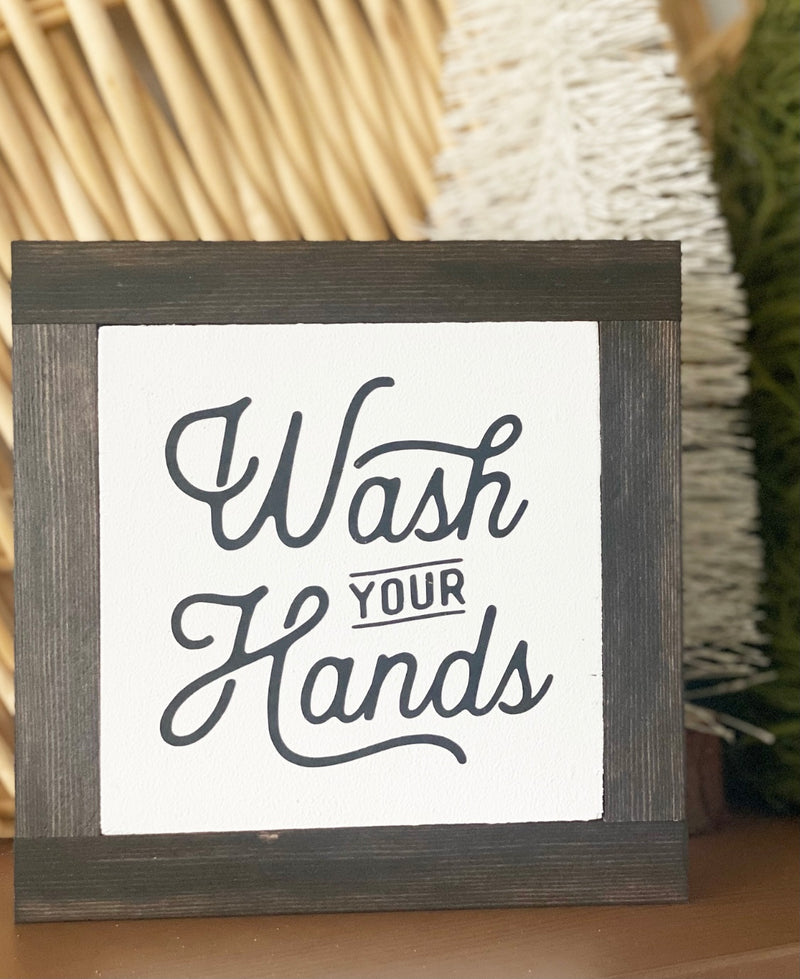 "Wash Your Hands" Chalked Signs