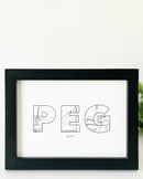 Peg City Landmarks Art Print