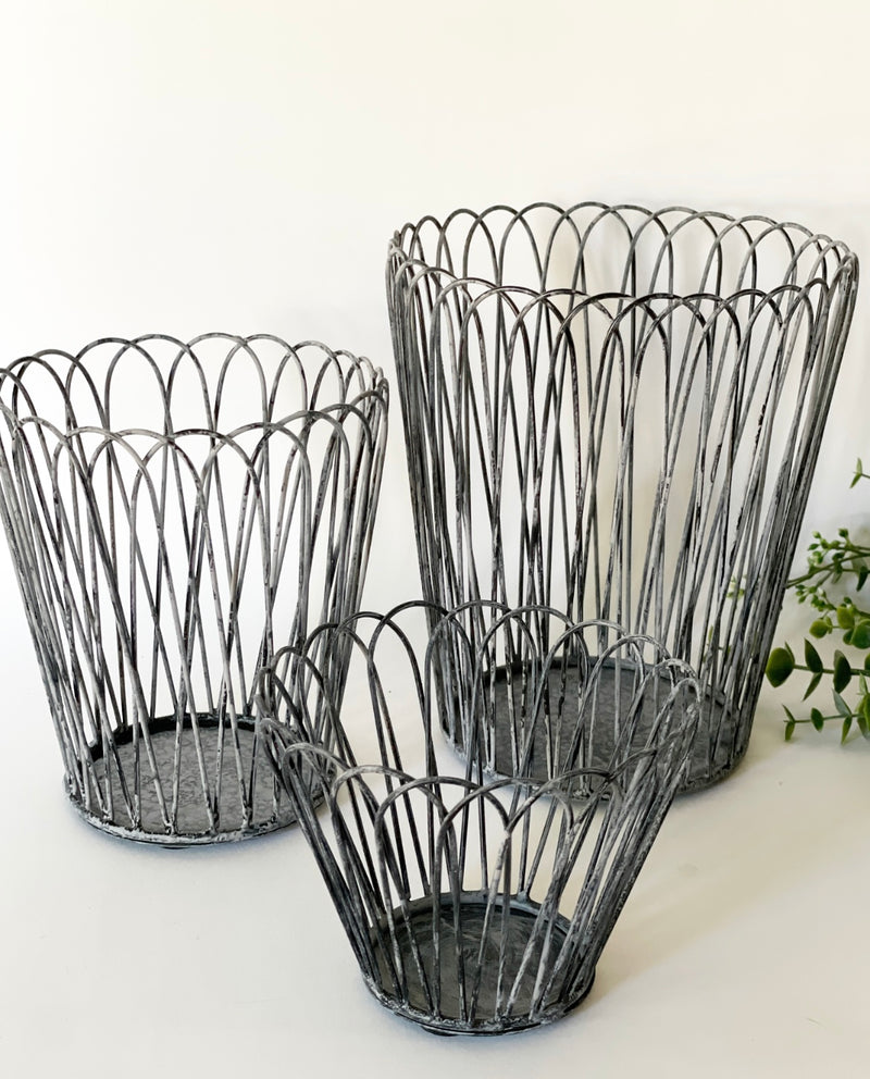 Iron Basket Planters