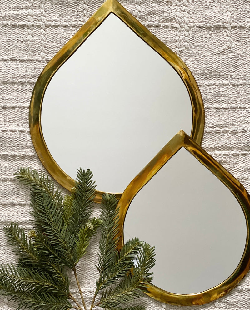Water Drop Brass Mirror
