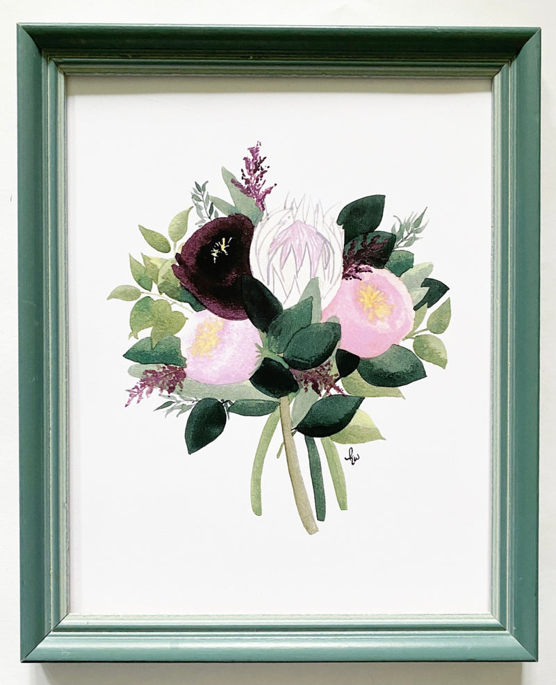 Kristen Aleida Protea Bouquet Art Print