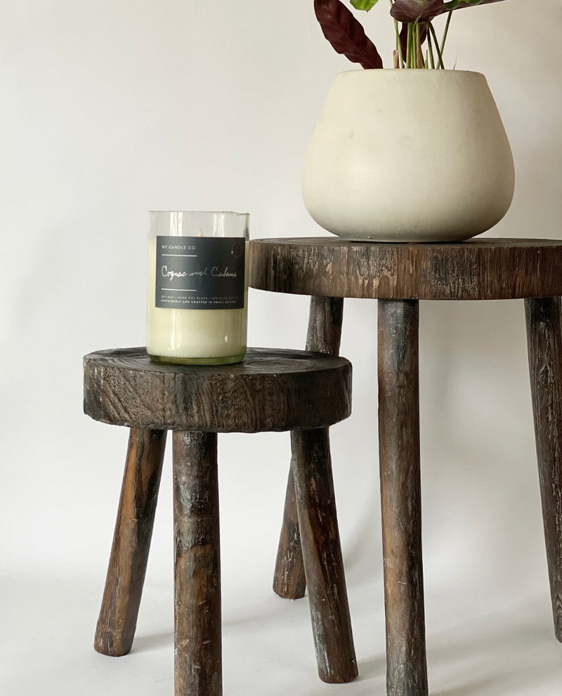 Paulownia Wooden Stools -Brown