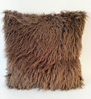 Mongolian Fur Pillow -Brown