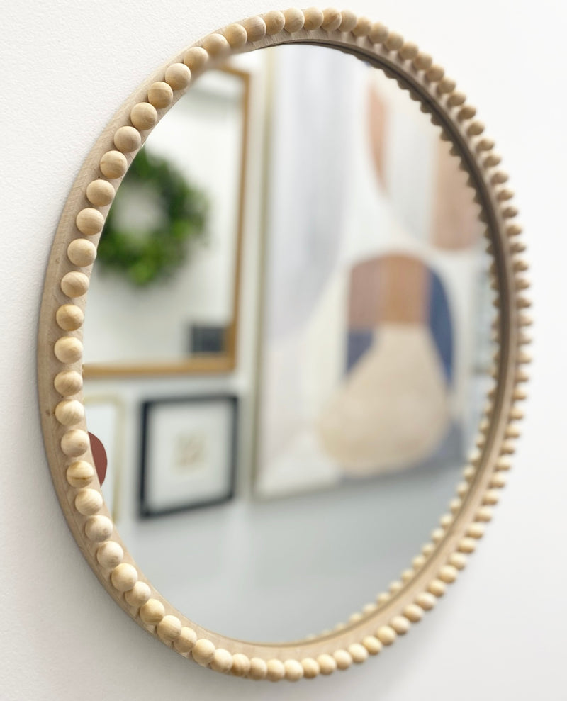 Hobnail Wooden Mirror