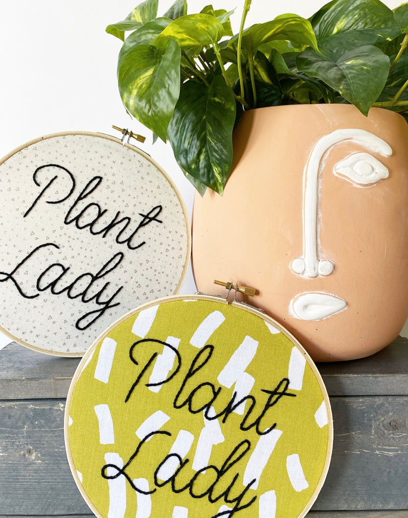 Plant Lady Embroidery Hoop