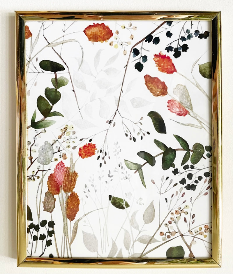 KA Framed Dried Florals Art Print