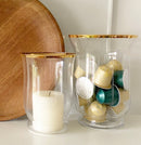 Jans Gold Rimmed Candle Holders