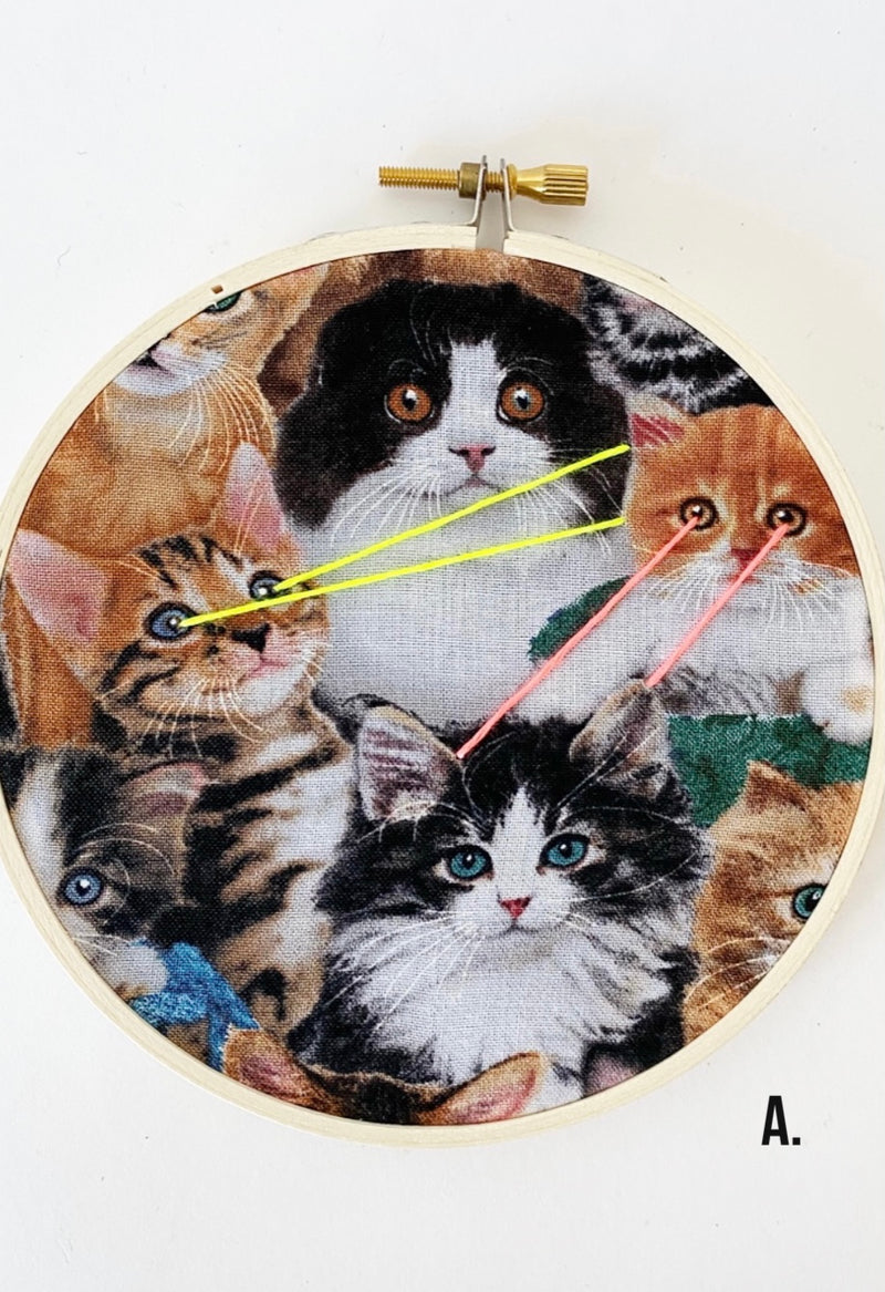 Laser Cats Embroidery Hoop